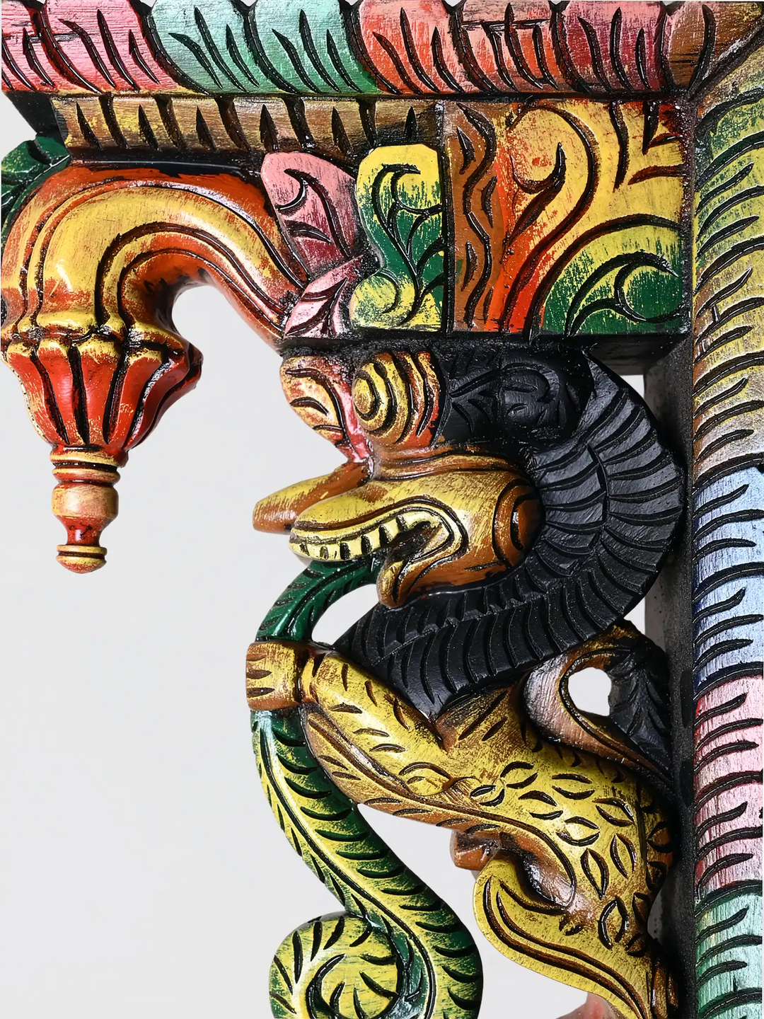 Handcrafted Wooden Wall Brackets Of yaazi- Decorative Wood Corbel Carving Wall Hangings 18"