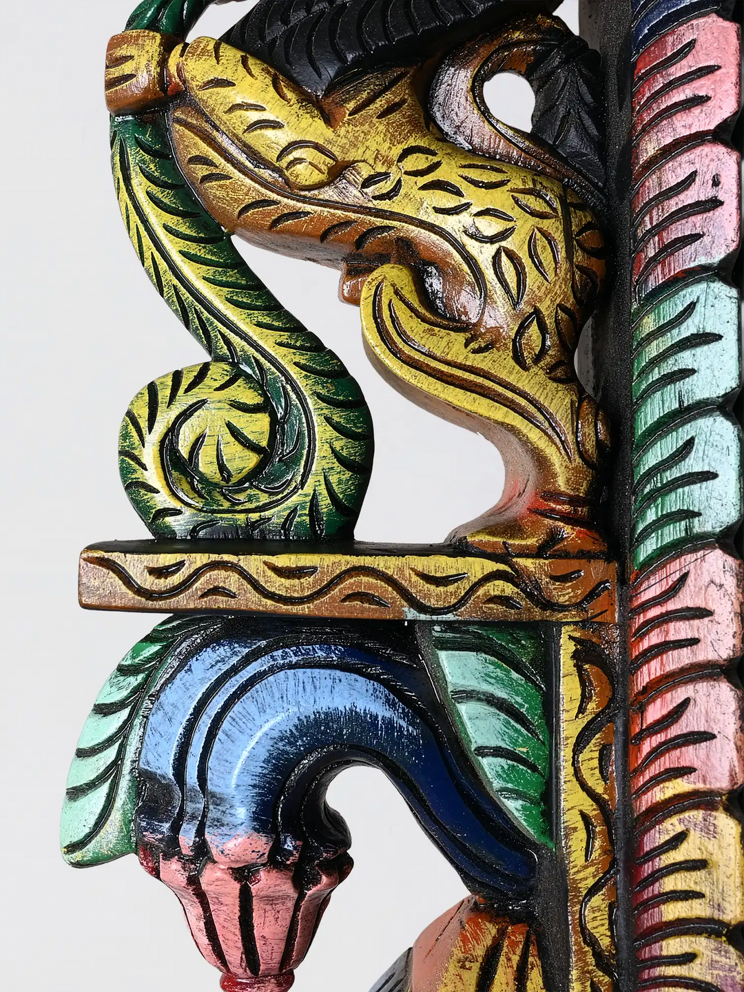 Handcrafted Wooden Wall Brackets Of yaazi- Decorative Wood Corbel Carving Wall Hangings 18"