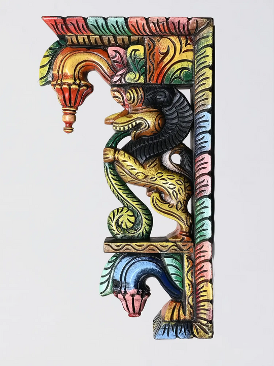 Handcrafted Wooden Wall Brackets Of yaazi- Decorative Wood Corbel Carving Wall Hangings 18"