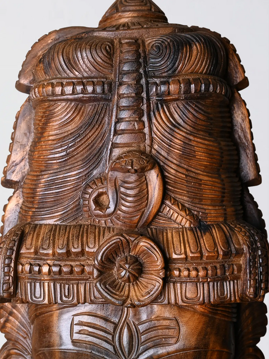Wooden Shiva Face Mask Wall Hanging-Wood Handmade Head Sculpture 24"