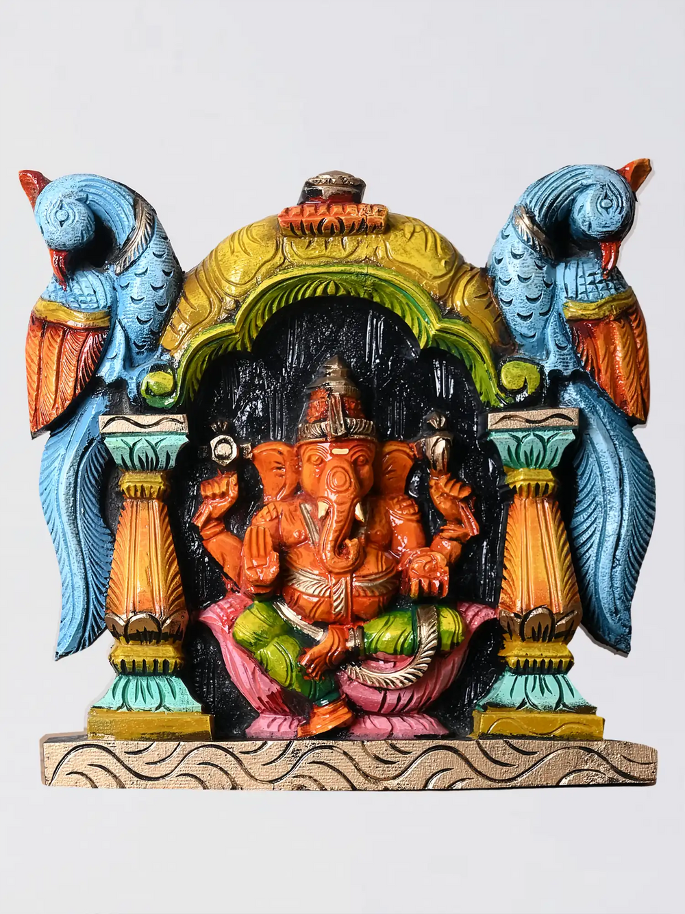 Wooden Ganapathi Wall Mount Giftware 12"