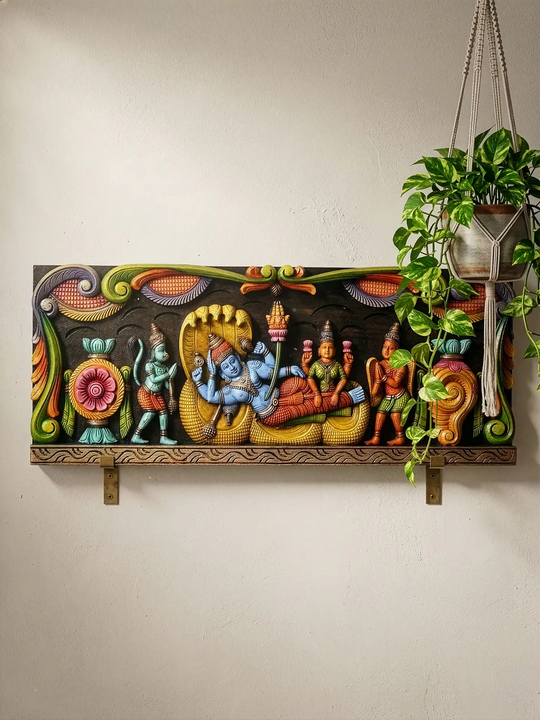 Wooden Ranganathar Wall Hanging Panel