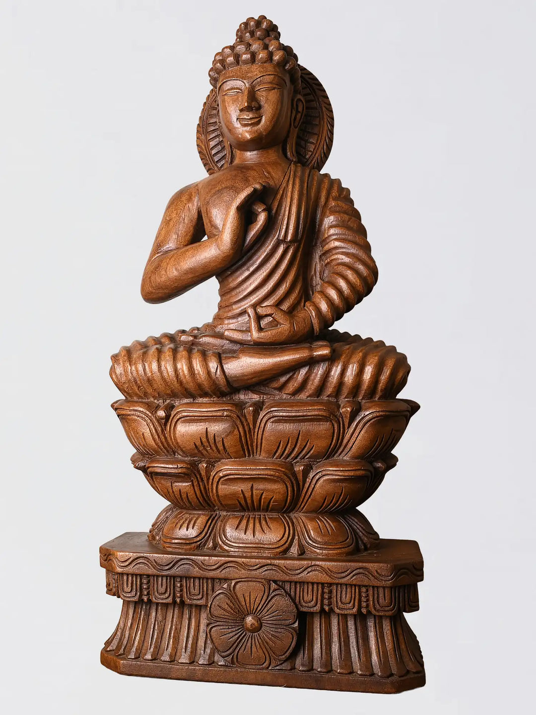 Wooden Buddha for pooja room and living space