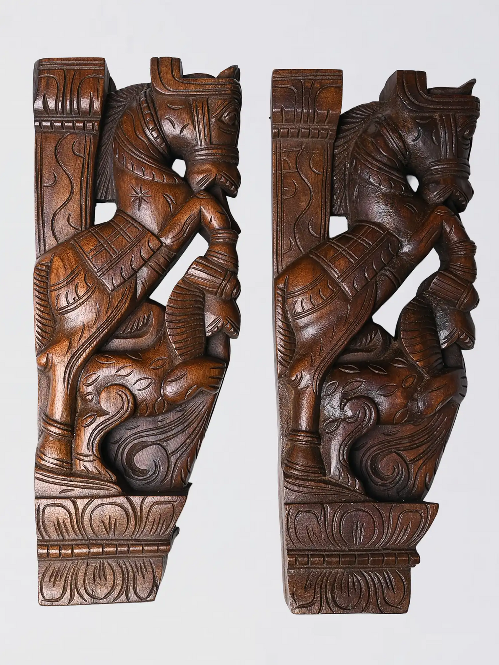 Decorative wooden wall corbel traditional carving india