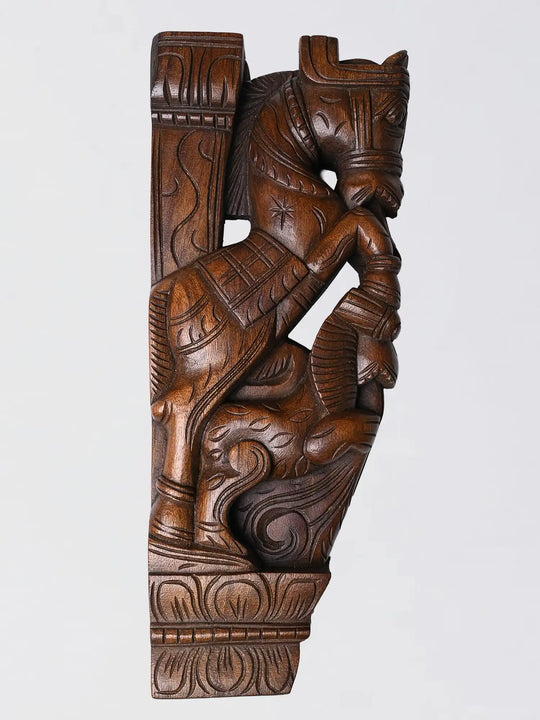 Indian wooden wall hanging bracket sculpture