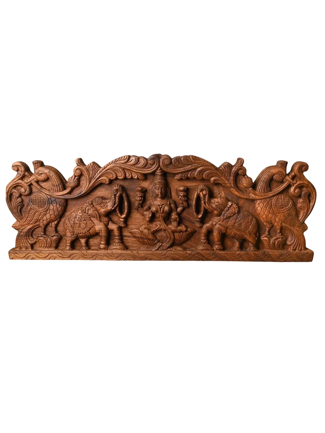 Divine Wooden Gajalakshmi Wall Art for Home Entrance & Pooja Room