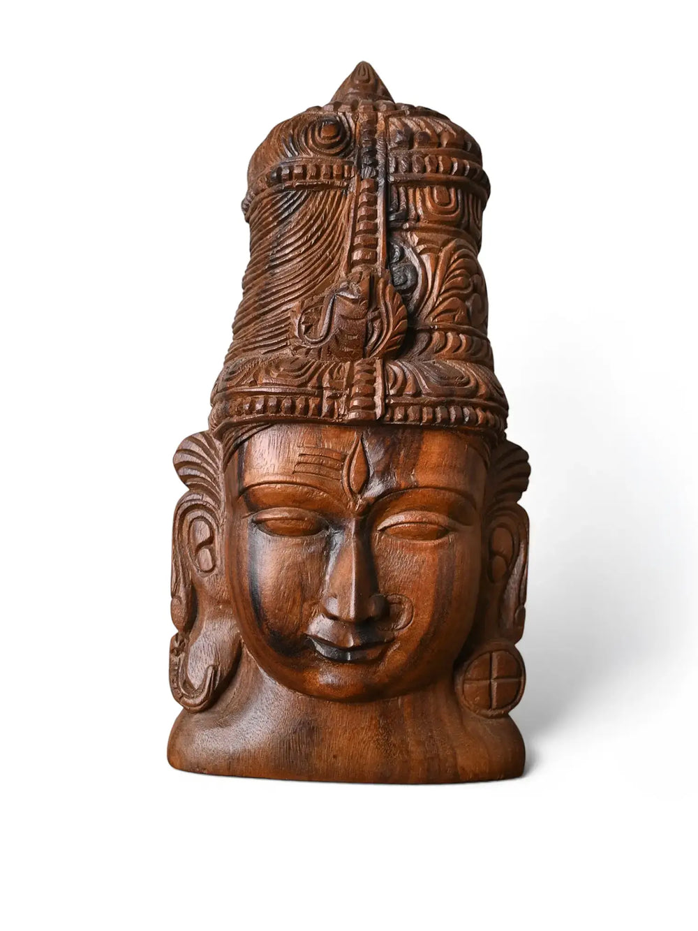 Antique finish Lord Shiva wooden wall decor