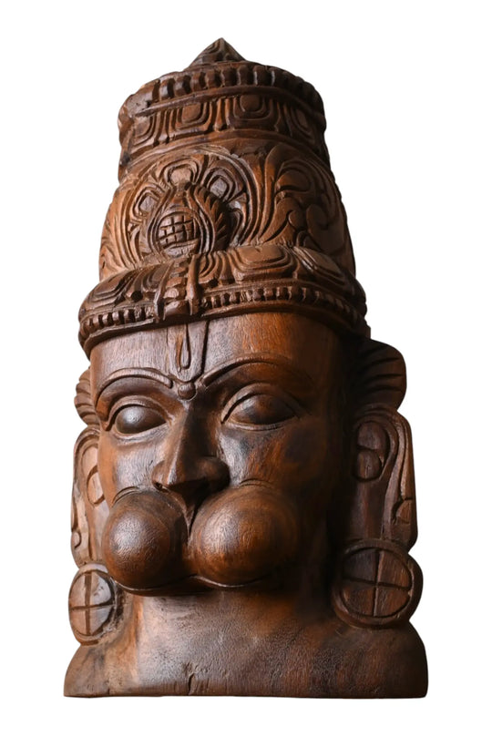 Wooden Hanuman mask for home temple decor