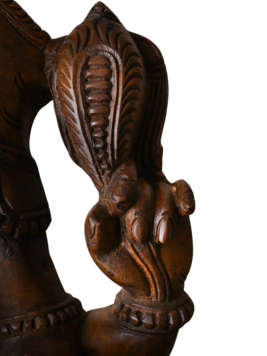Hand-crafted Wooden Ganesha Statue for Home Décor & Temple - Divine Ganpati Idol