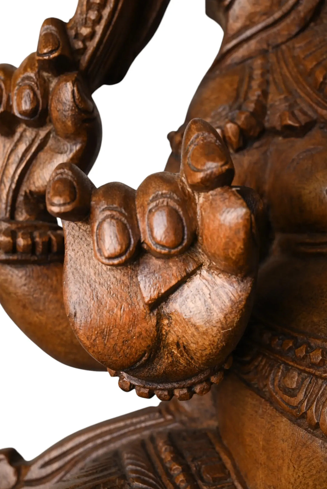 Hand-crafted Wooden Ganesha Statue for Home Décor & Temple - Divine Ganpati Idol