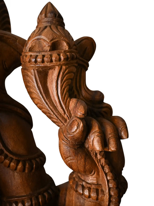 Wooden Ganesha Statue – Hand Carved Ganpati Idol for Home & Pooja.36''