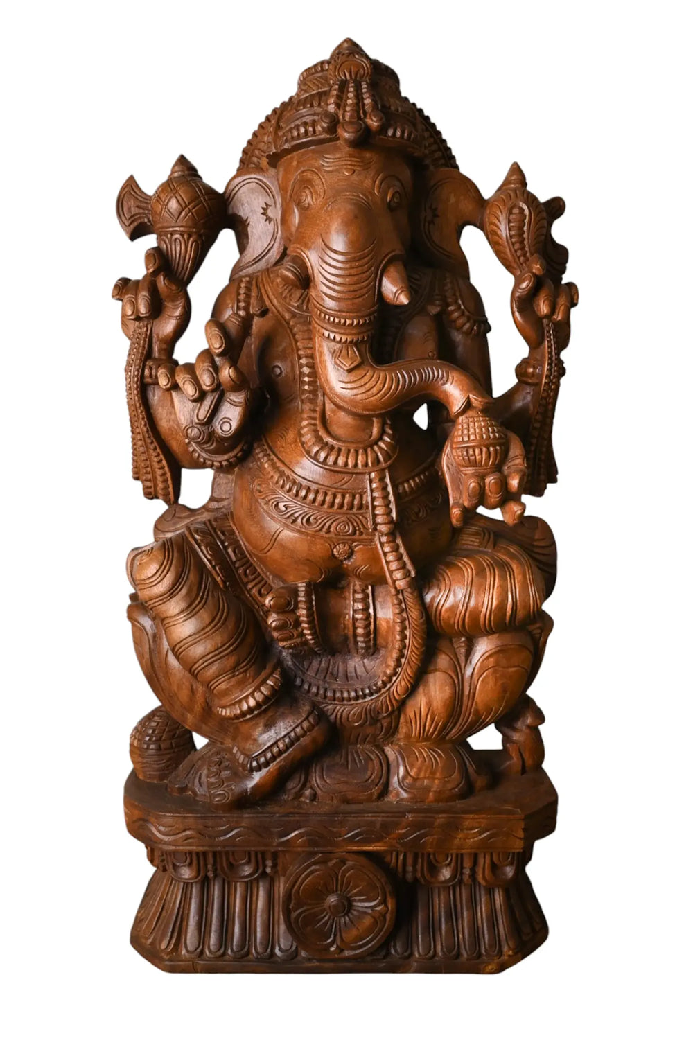 wooden ganesha for pooja room