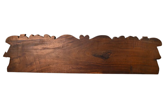 Resting Ganesha with Goddess Lakshmi and saraswathi - Wooden Wall panal.36''