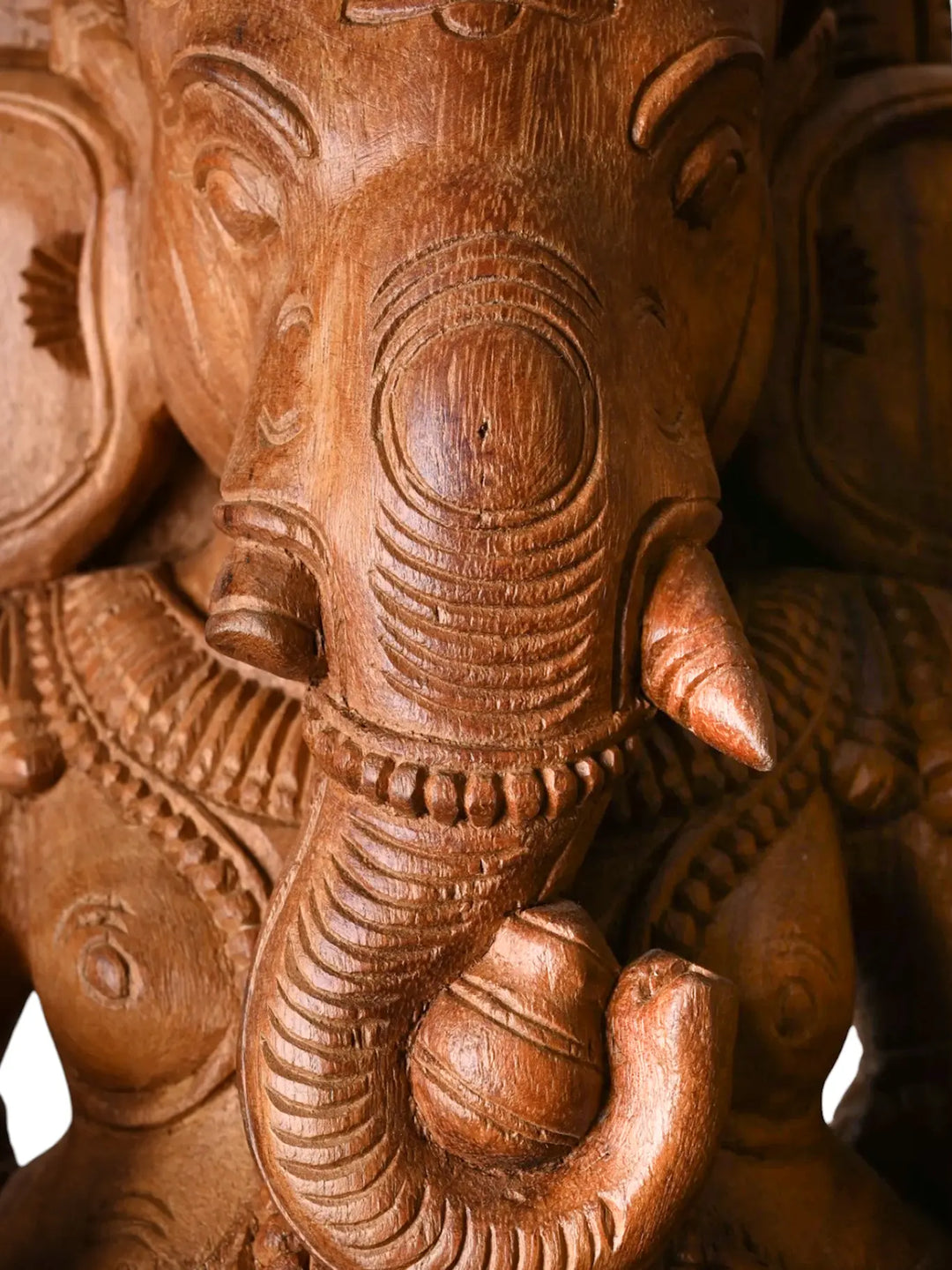 Premium wooden Lord Ganesha sculpture
