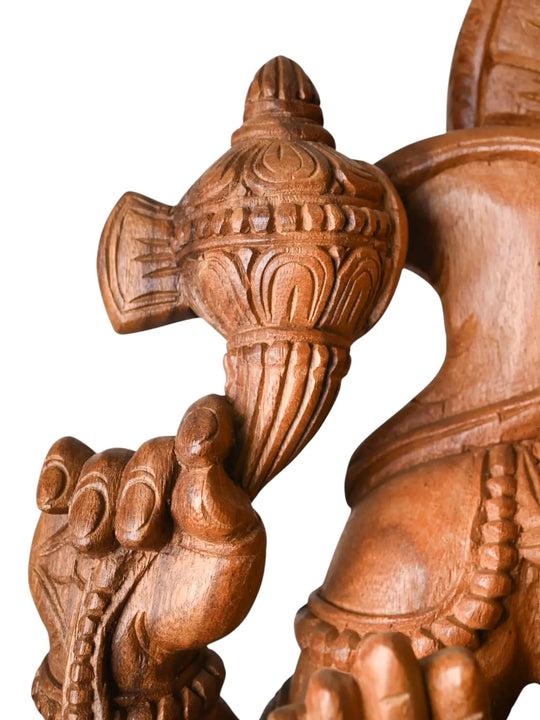 Spiritual wooden Ganesha idol for pooja room