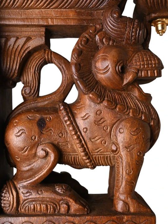 Heritage Wooden Yaali Carving Wall Supports