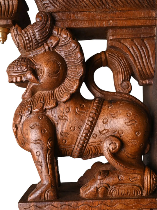 Wooden Yaali Carved Corbels for Heritage Interiors