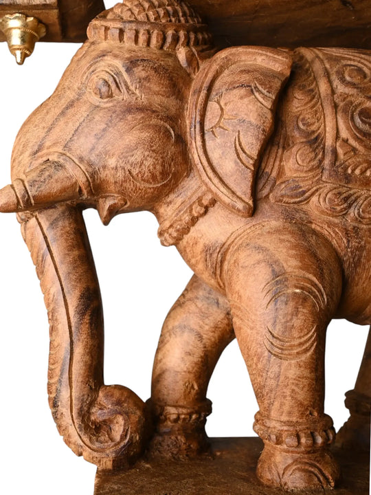 Ethnic elephant wall brackets handcrafted in solid wood