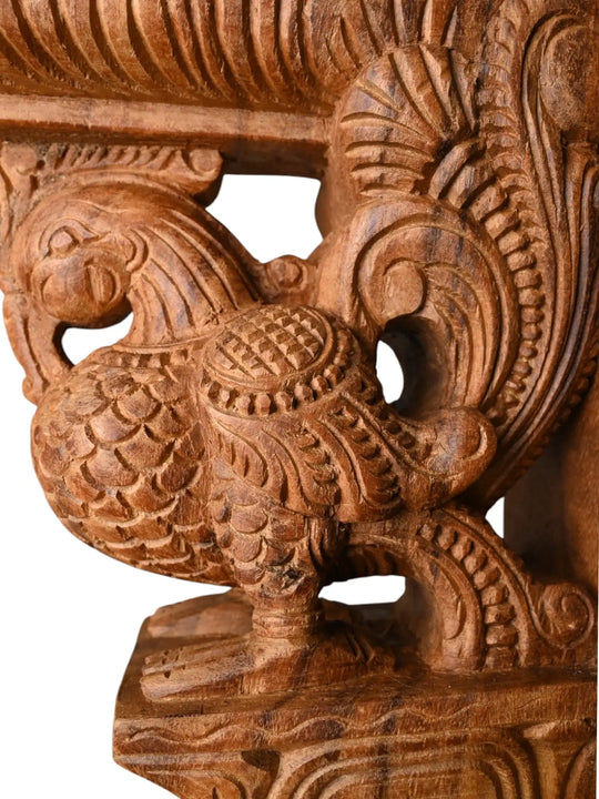 Elegant handcrafted elephant corbels with decorative Hamsa pattern