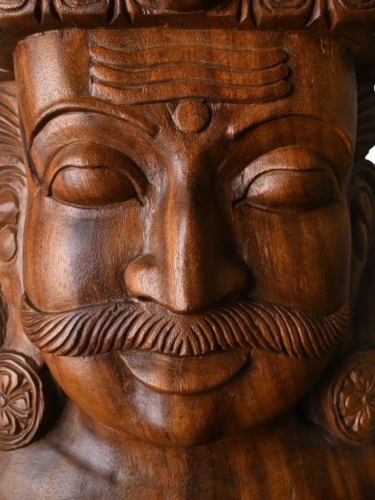 Wooden Garudar Face Carving Wall Art
