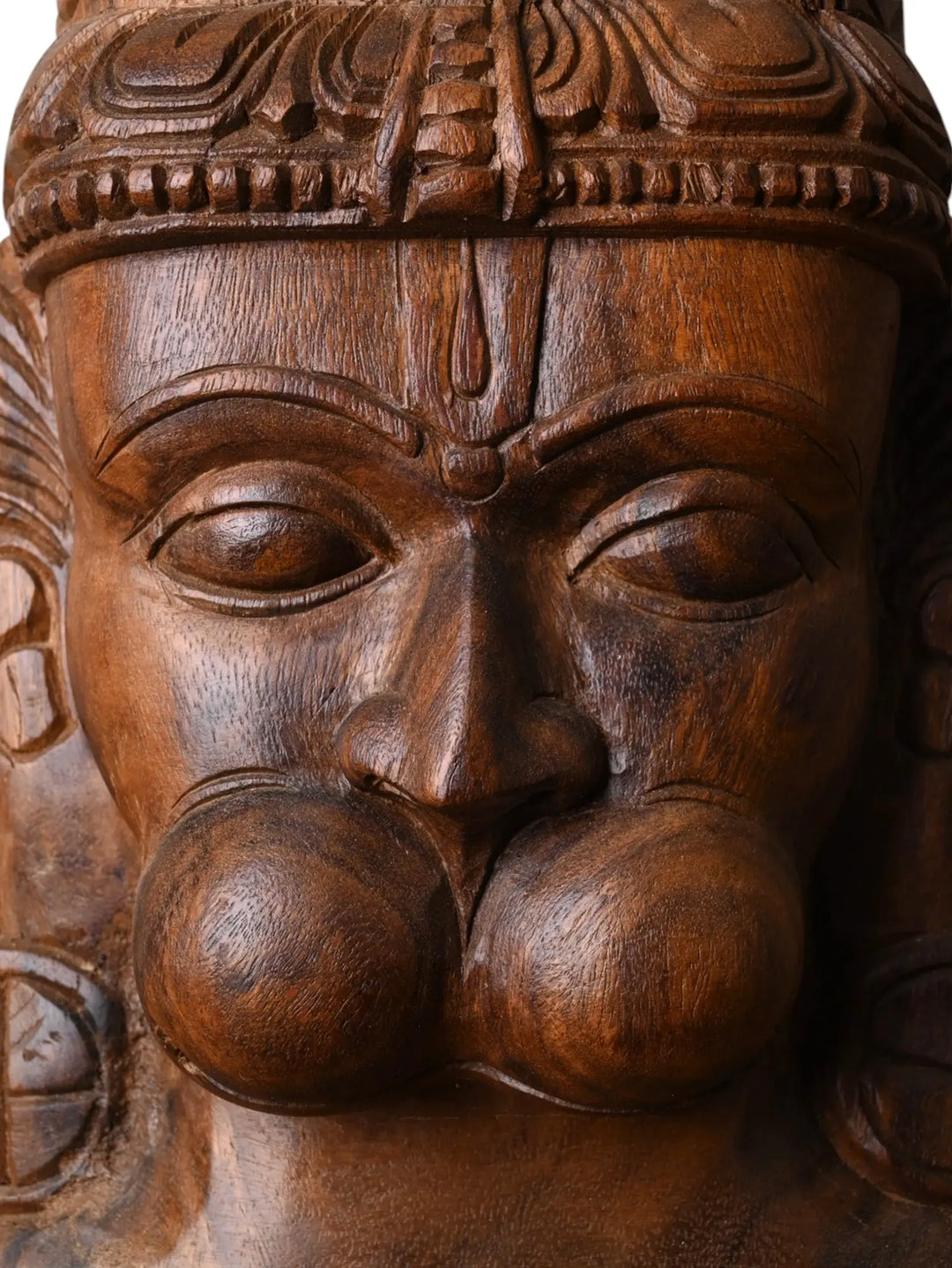 Handcrafted Wooden Hanuman Face Mask Wall Hanging - Home Decor