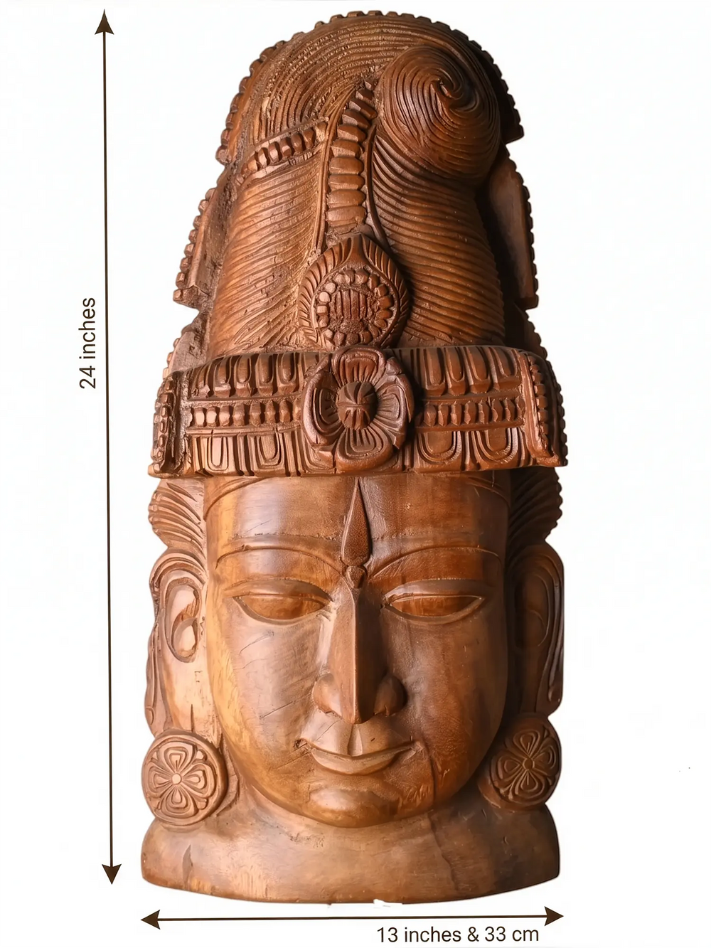 Handcrafted Lord Shiva Face Wall Art Deco