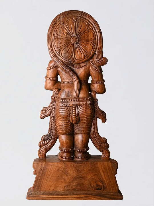 Premium Wooden Hanuman Idol-Wood Handcrafted God Sculpture 38"