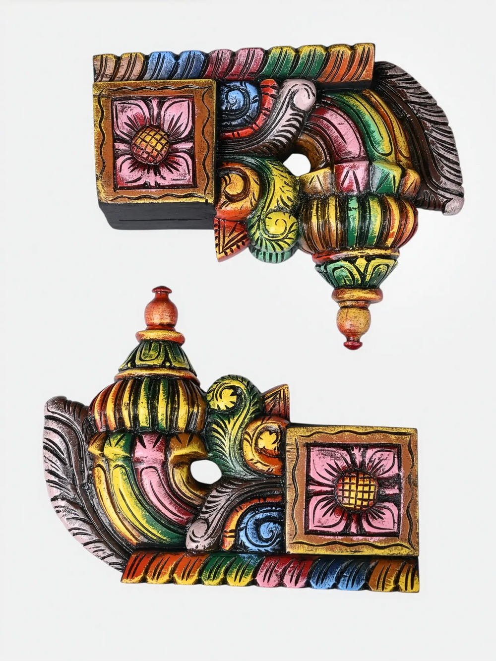 Ethnic bodhil wooden brackets for living room decor