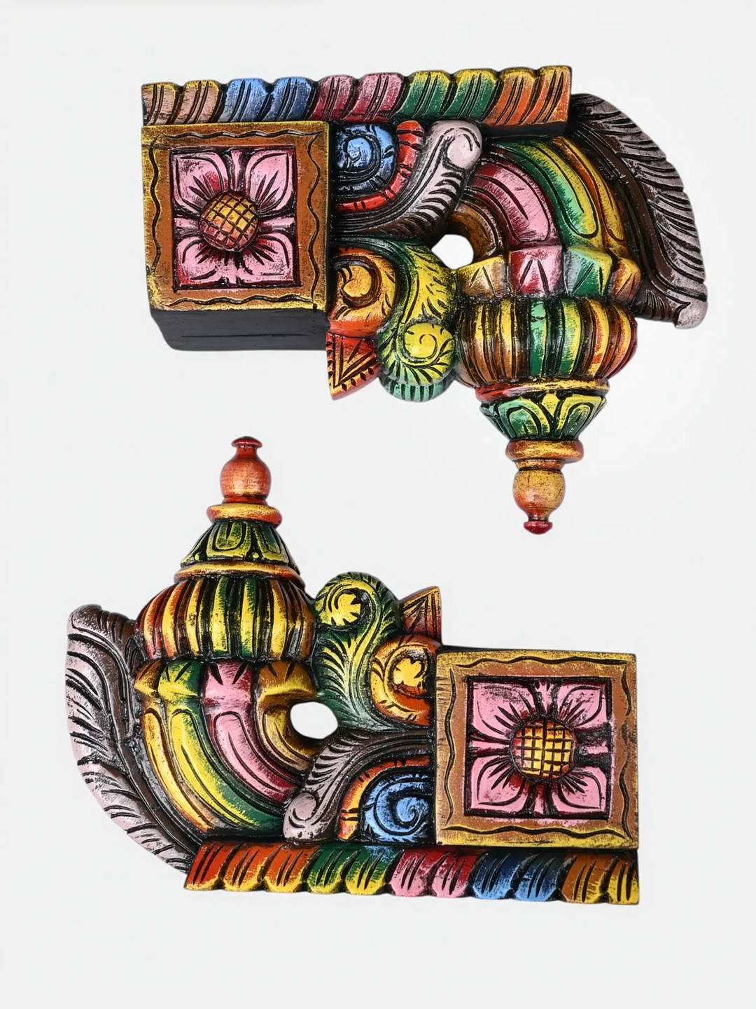 Ethnic bodhil wooden brackets for living room decor