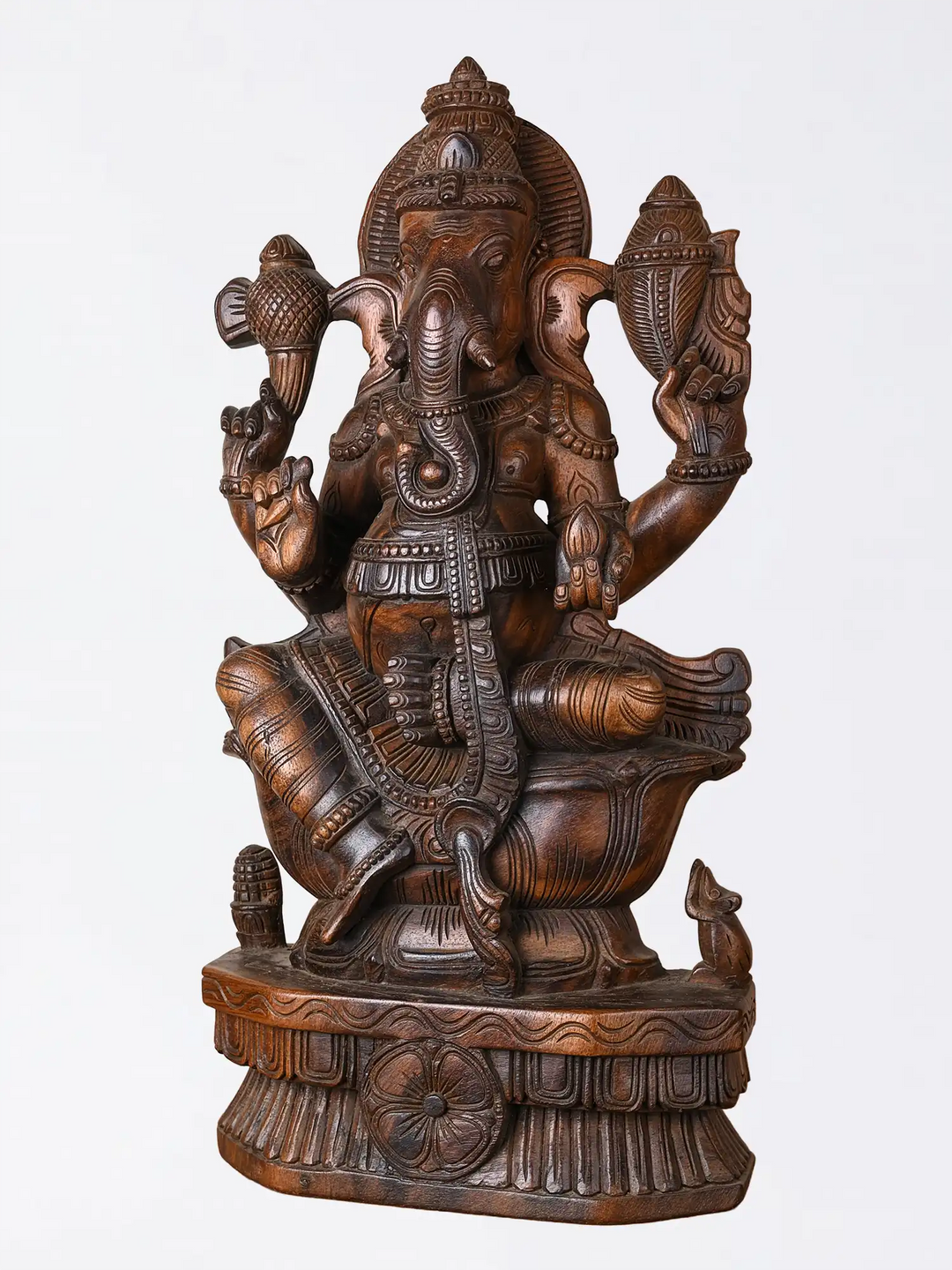 Luxury wooden Ganesh murti for spiritual interiors