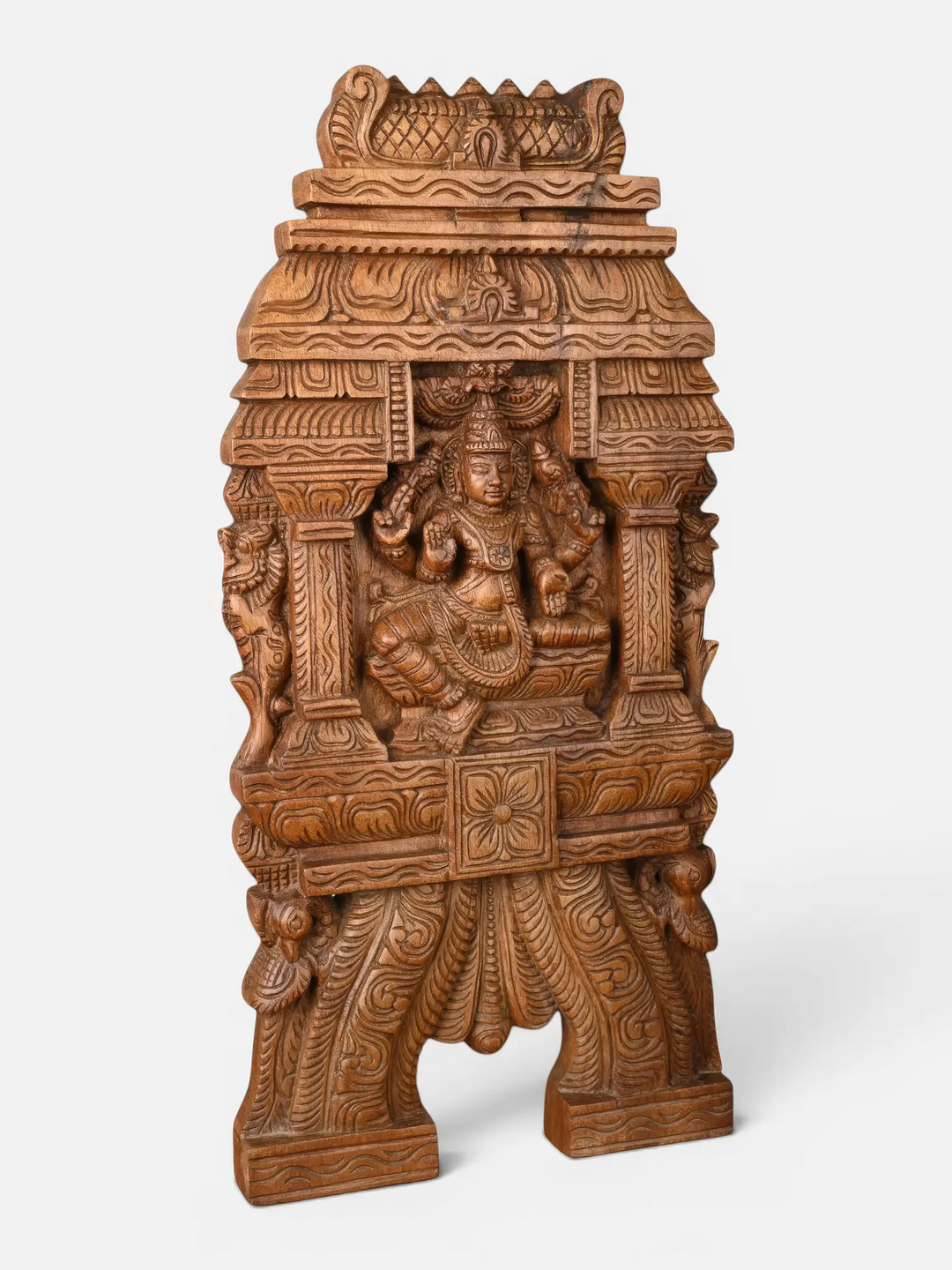 Decorative Wooden Vishnu Kavadi-Hindu Wall Hanging Sculpture 24''