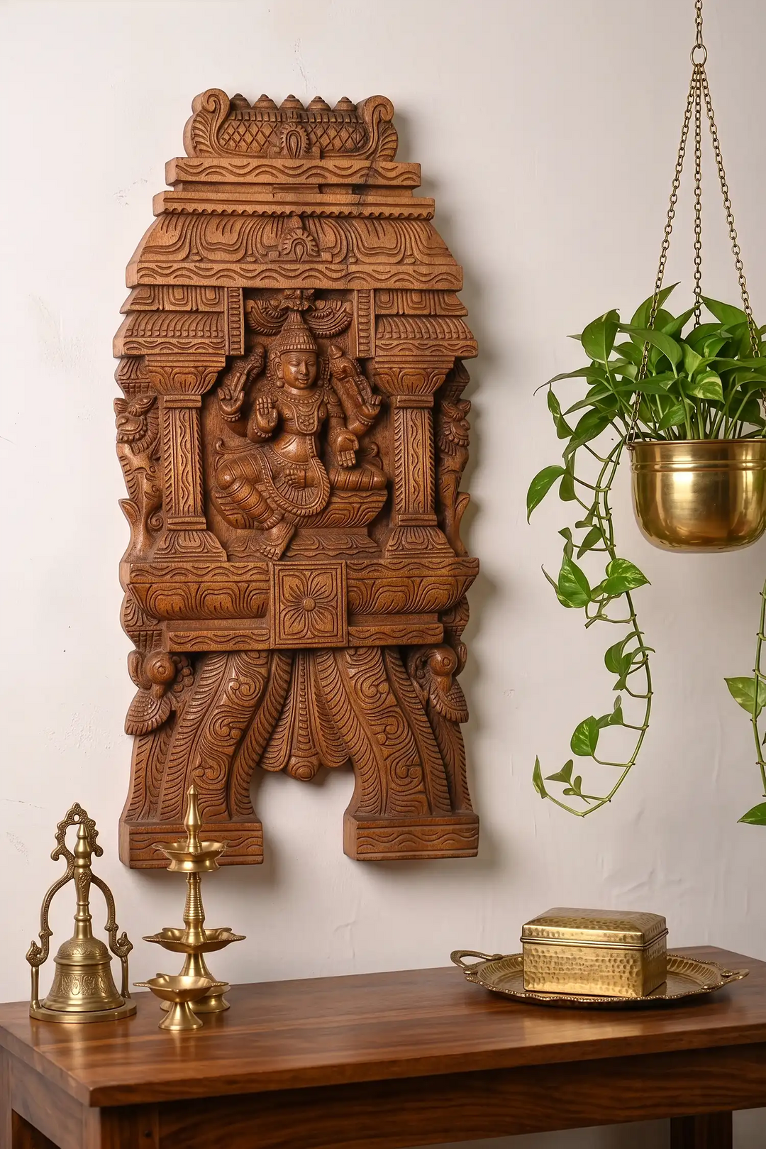 Lord Vishnu Wooden Religious Wall Hanging