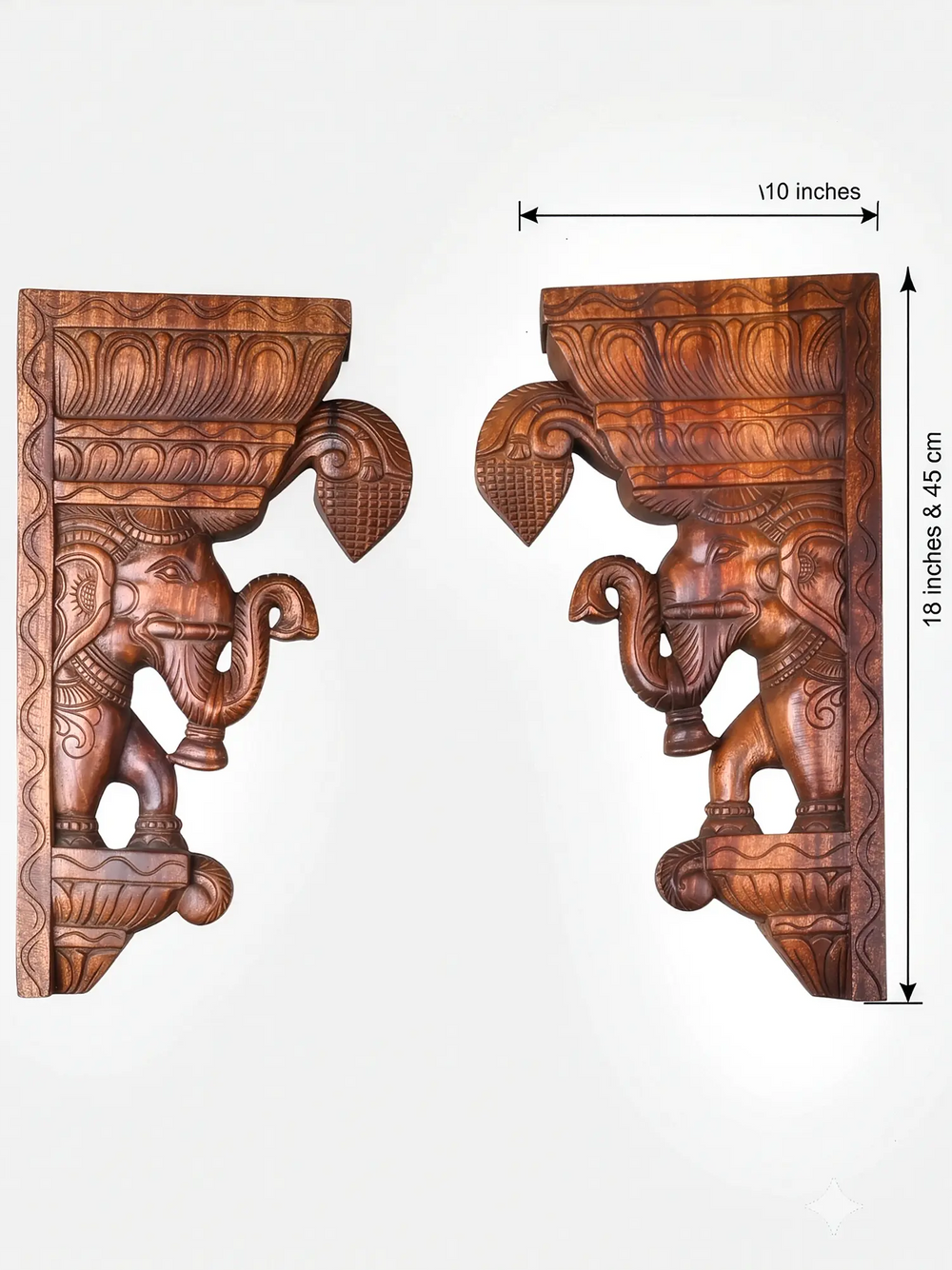 Decorative Wooden Elephant Architectural Brackets