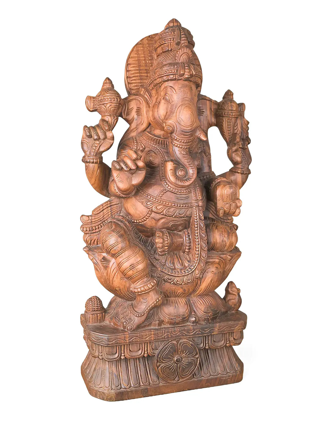 Traditional Wooden Ganesh Idol for Home Temple