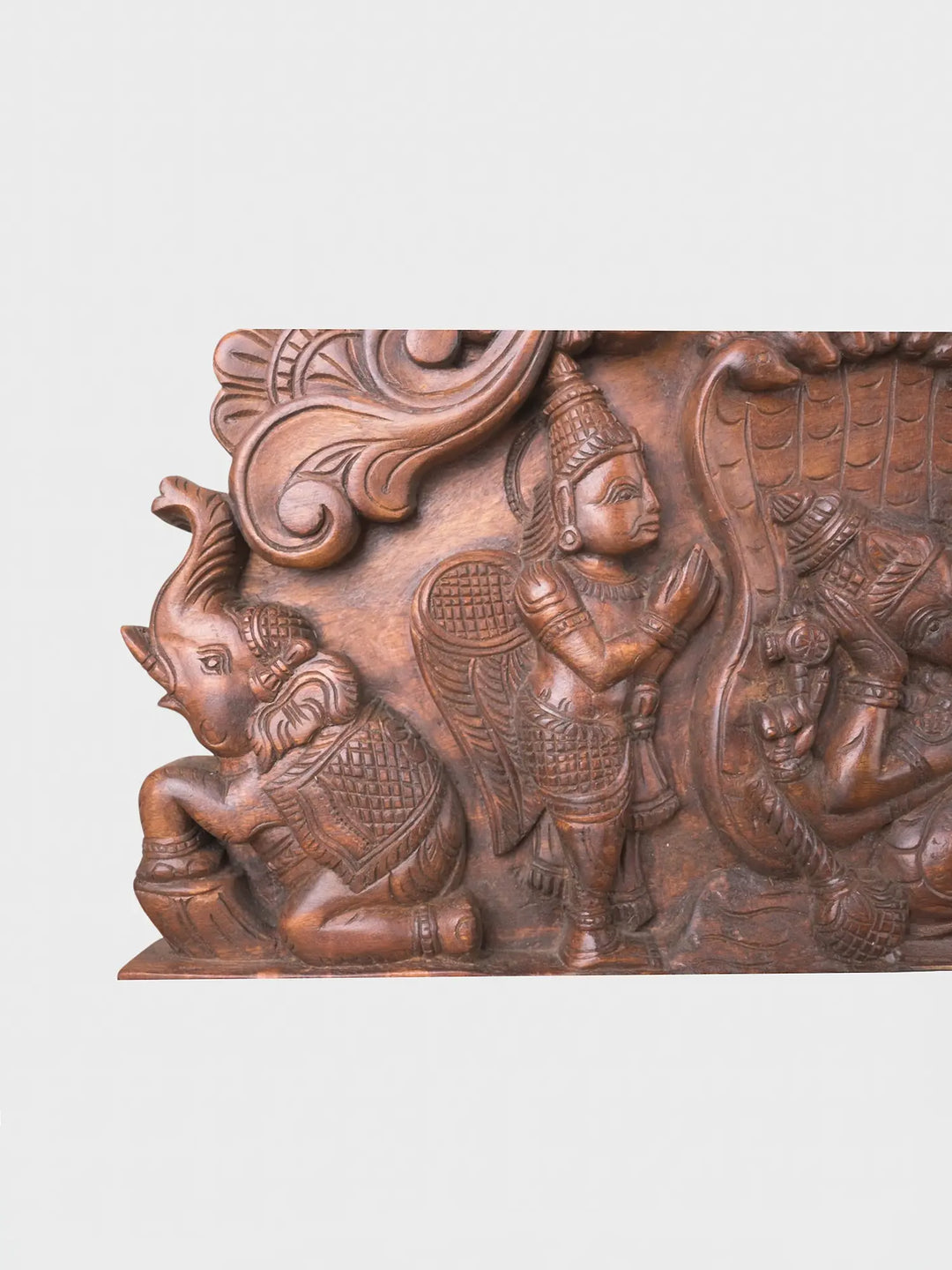 Hindu Religious Wooden Wall Sculpture