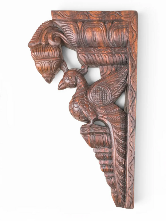 Wooden Peacock Shelf Support Brackets