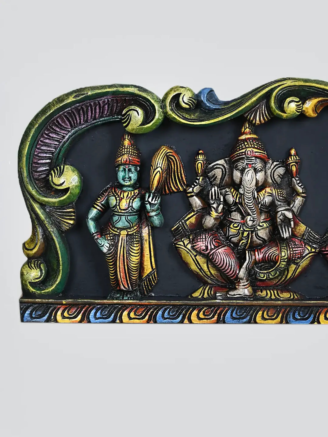 Traditional Hindu God  Ganesh Wooden Panel