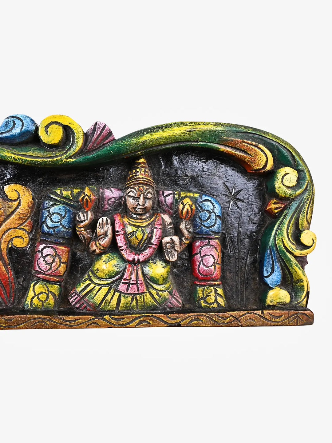 Wooden Tirupati Balaji Wall Panel - Handcrafted Temple Wood Carving 36''