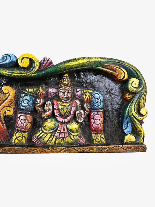 Wooden Tirupati Balaji Wall Panel - Handcrafted Temple Wood Carving 36''