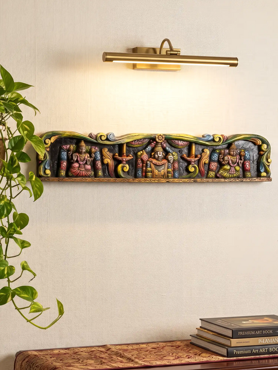 Lord Venkateswara Wooden Wall Panel for Pooja Room and Temple Decor