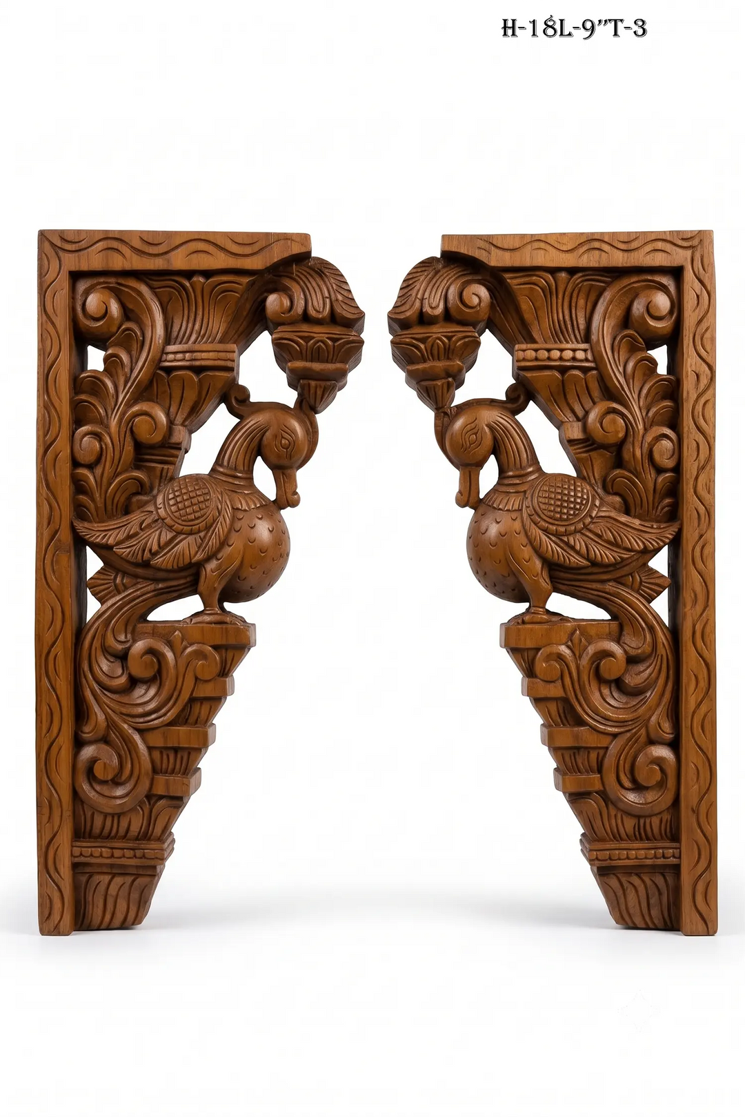 Decorative Wooden Hamsa Corbels -Artisan Wall Support Brackets 18"