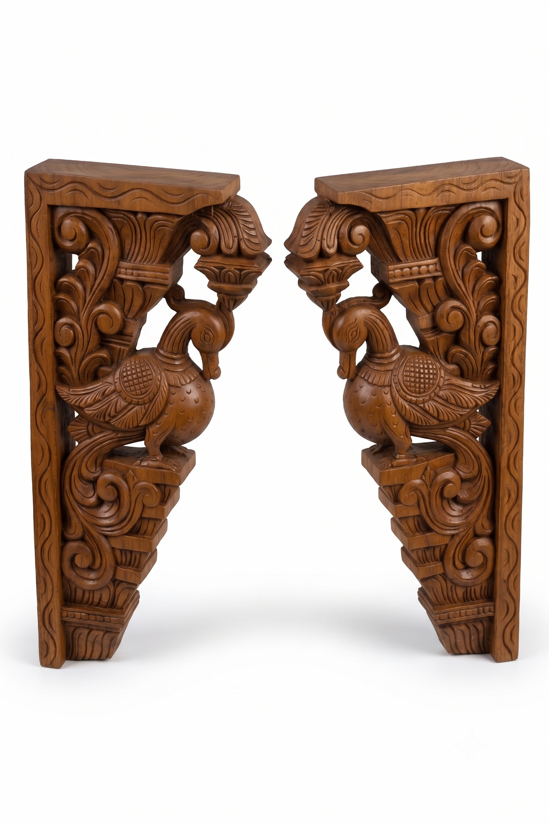Decorative Peacock Wooden Brackets for Home Interiors