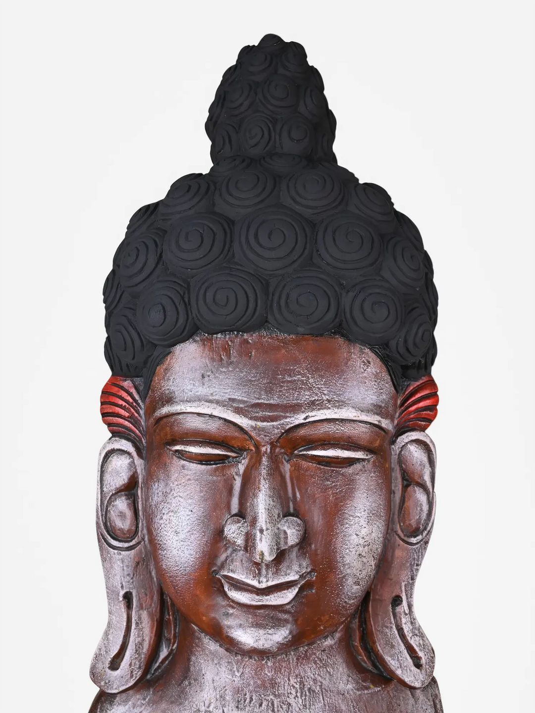 Premium hand carved Buddha face sculpture made from solid wood