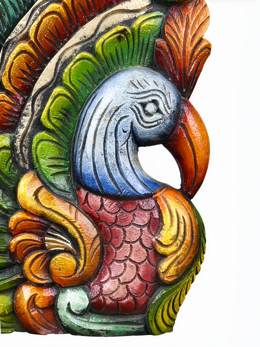 Wooden Peacock Style Wall Decor