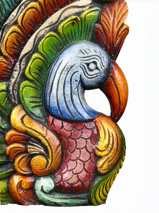 Wooden Peacock Style Wall Decor