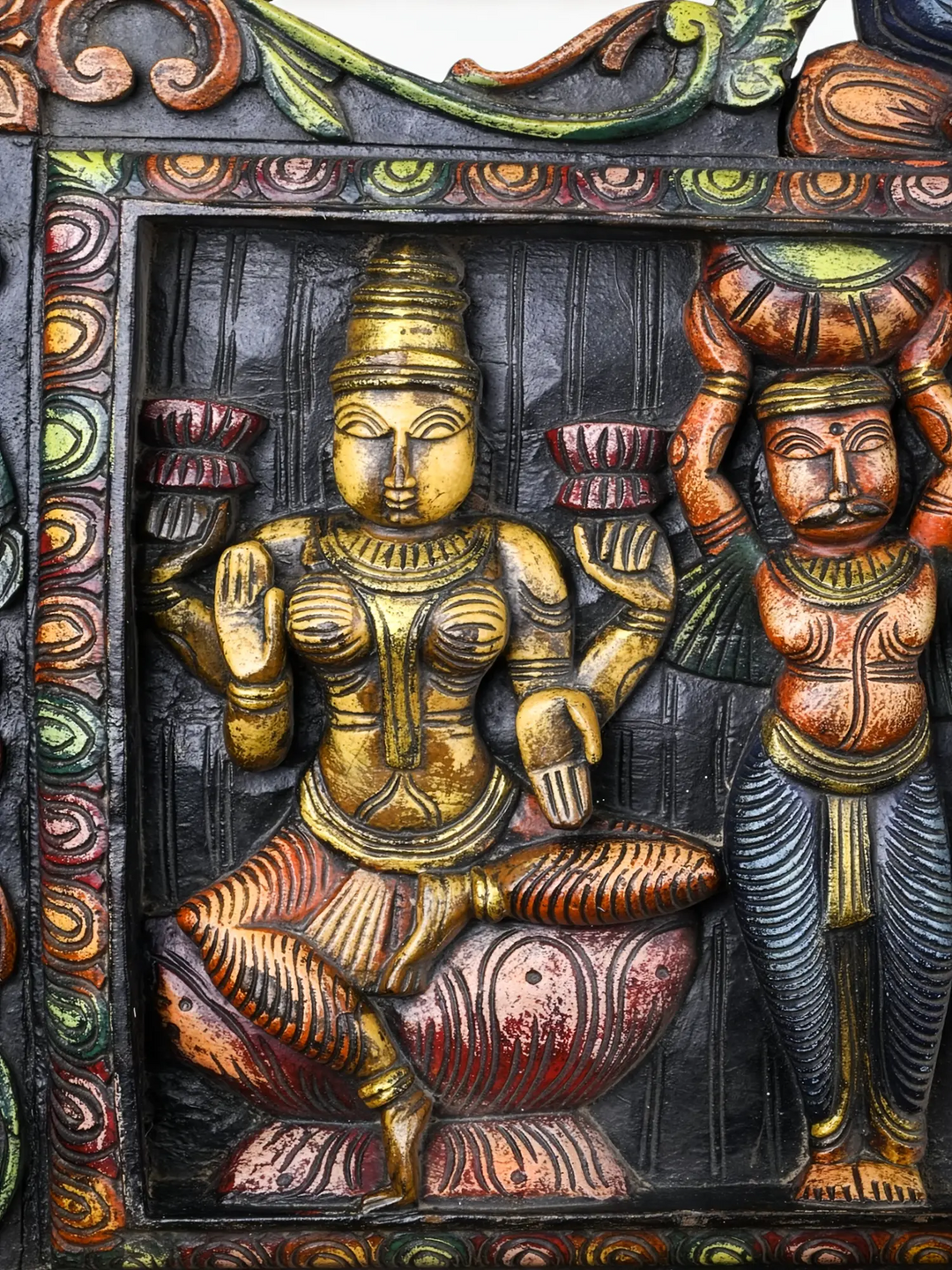 Antique Finish Ganesha Wooden Wall Hanging