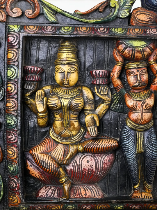Antique Finish Ganesha Wooden Wall Hanging