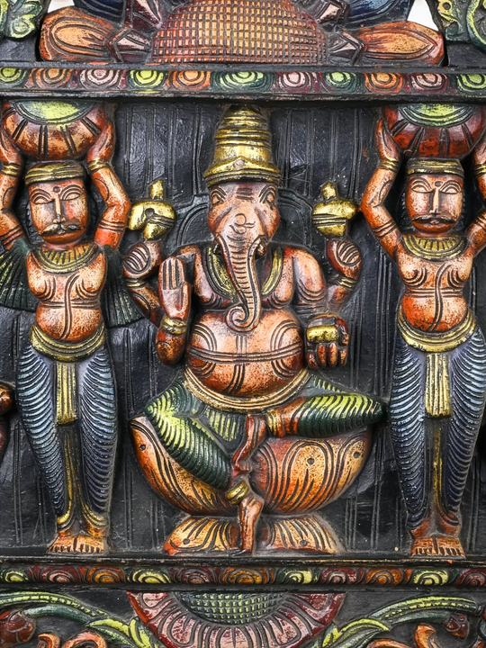 Premium Wooden Ganesh Wall Art Panel