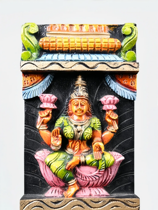 Wooden Temple Architecture Inspired Wall Panel
