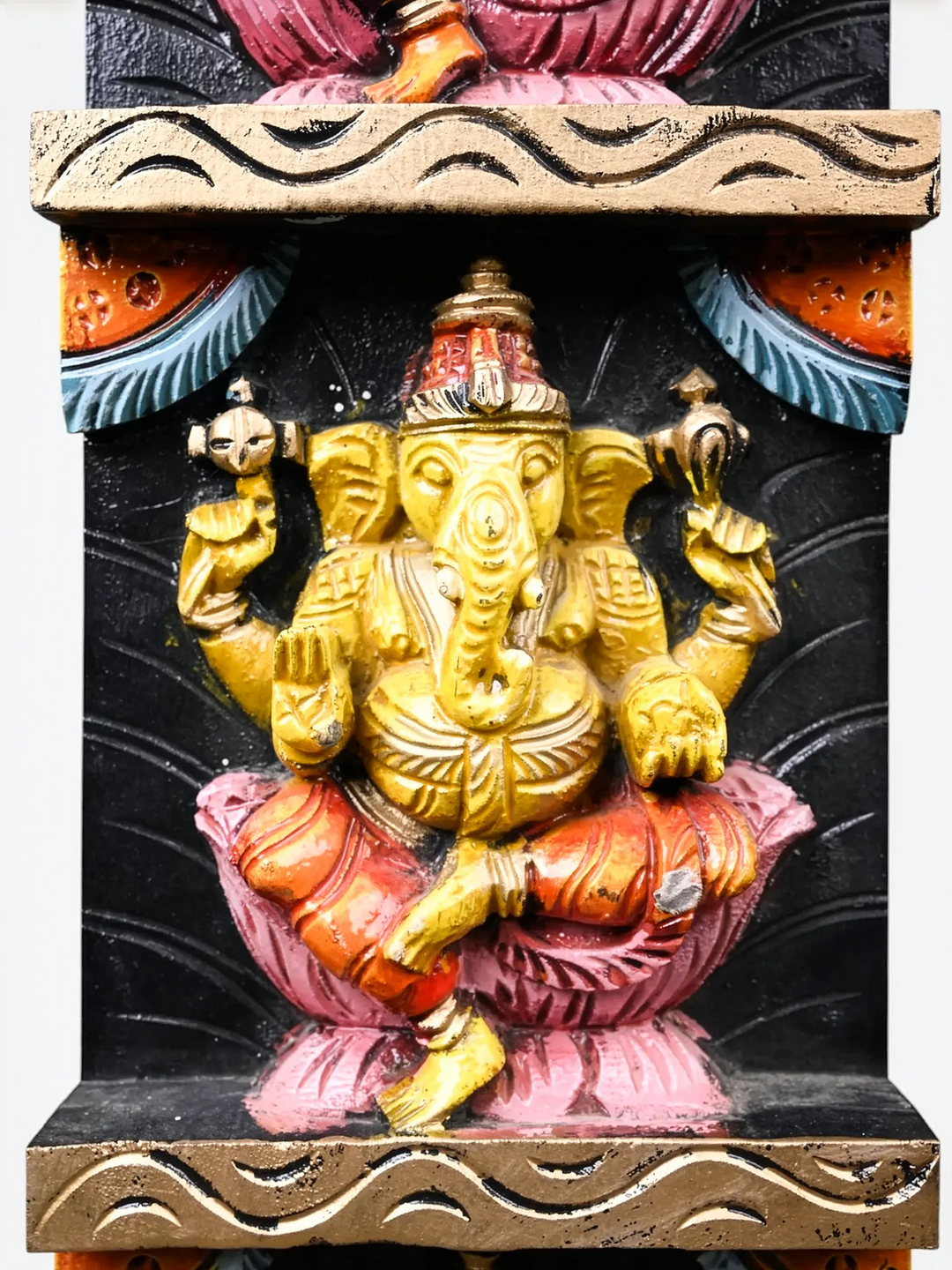 Premium Wooden Pooja Room Wall Decor Panel Set